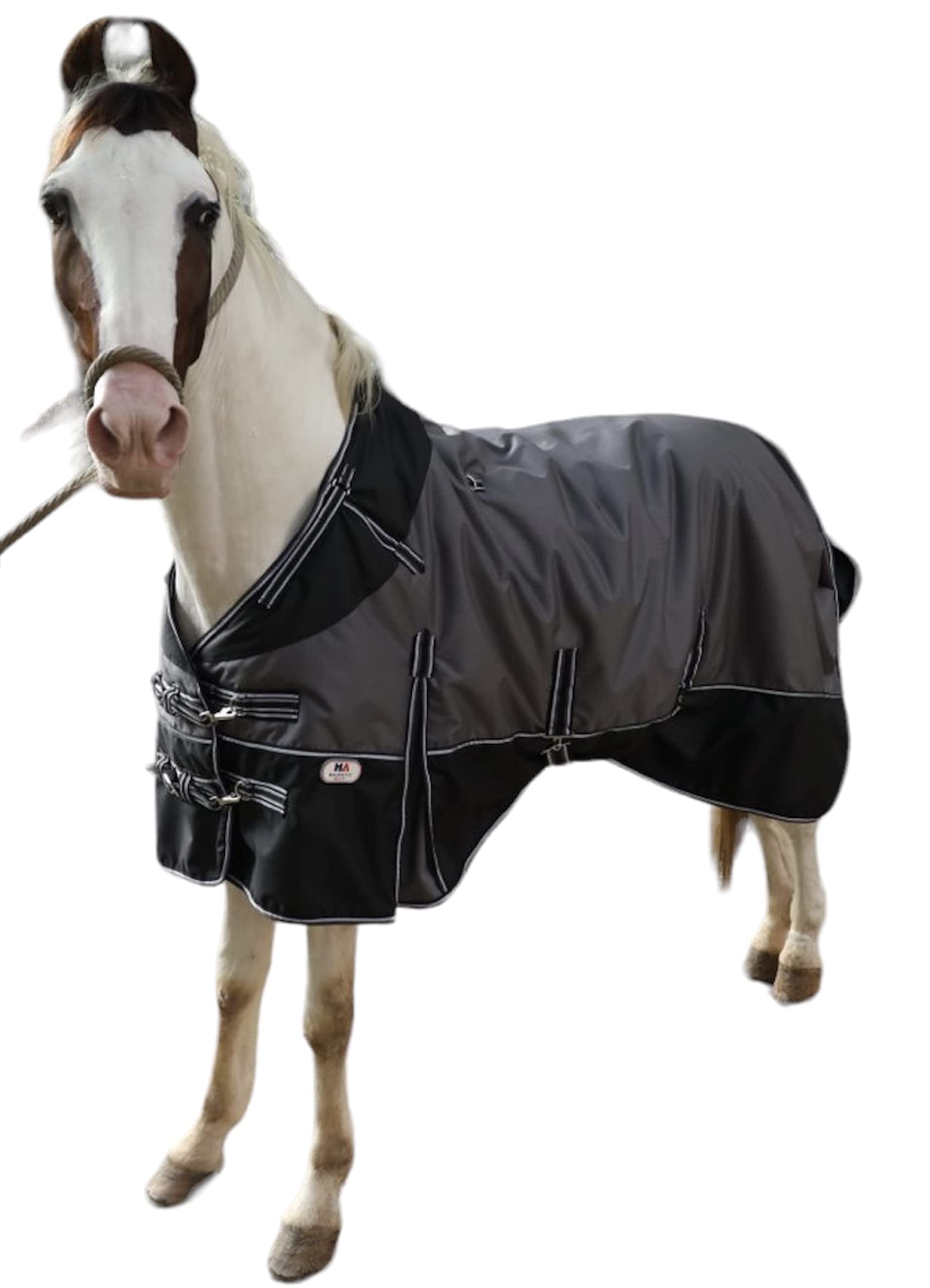 Majestic Ally 600 D Ripstop Nylon Horse Turnout Blanket Waterproof, Heavyweight Coverage, Rain and Weather Resistant for Fall, or Cold Winter Weather, 250 GSM Fill (Dark Gray Black, 80 - Inch) - Image 6