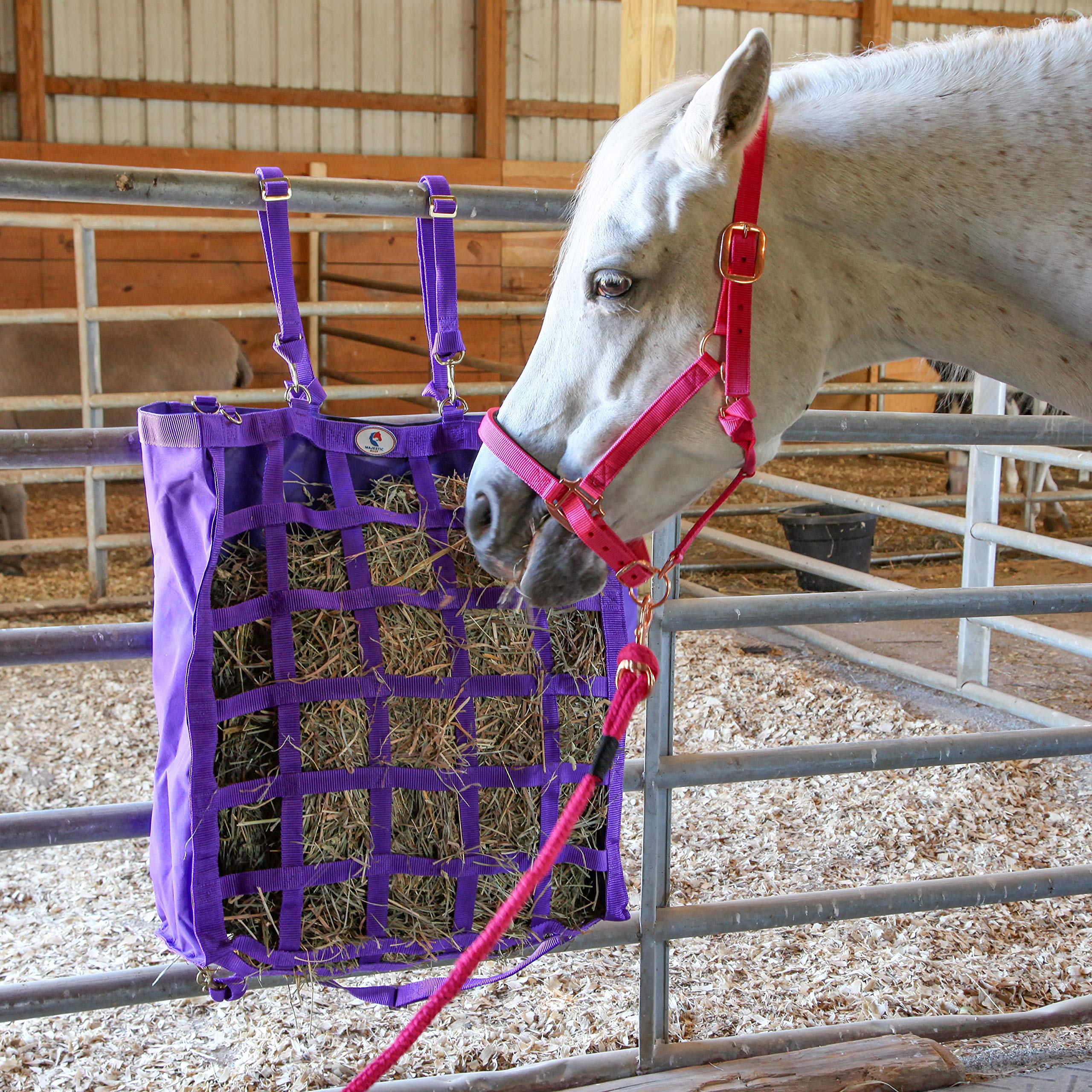 Majestic Ally Halter with Lead Rope for Horses–Adjustable Chin and Crown–Rolled Throat Latch with Replaceable Snap–Padded Noseband–Heavy Duty Rose Gold Finish Hardware - Image 5