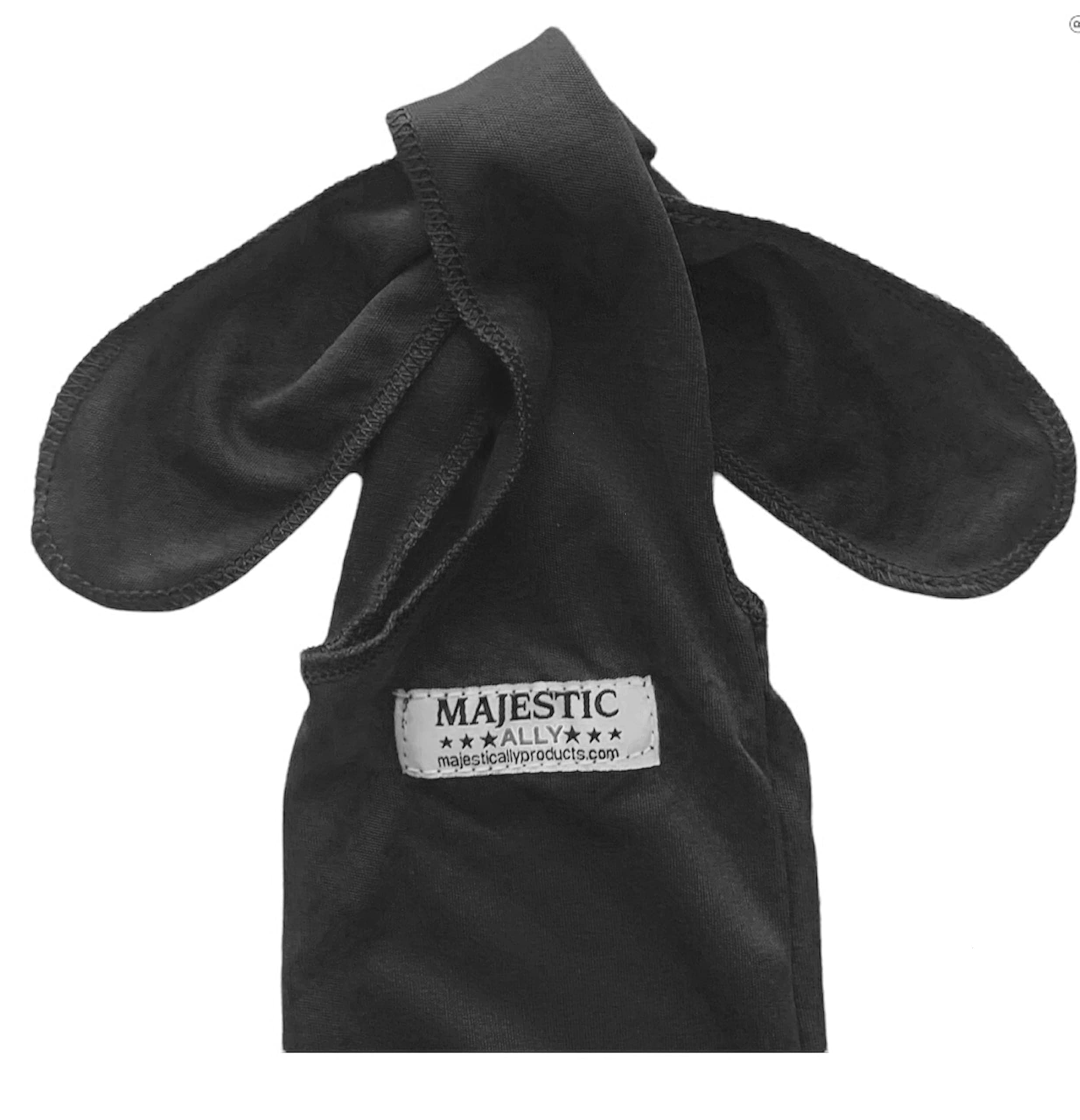 Majestic Ally Lycra Tail Bag for Horses - to Keep The Tail Clean and Protected - Set of 2 (Black) - Image 5