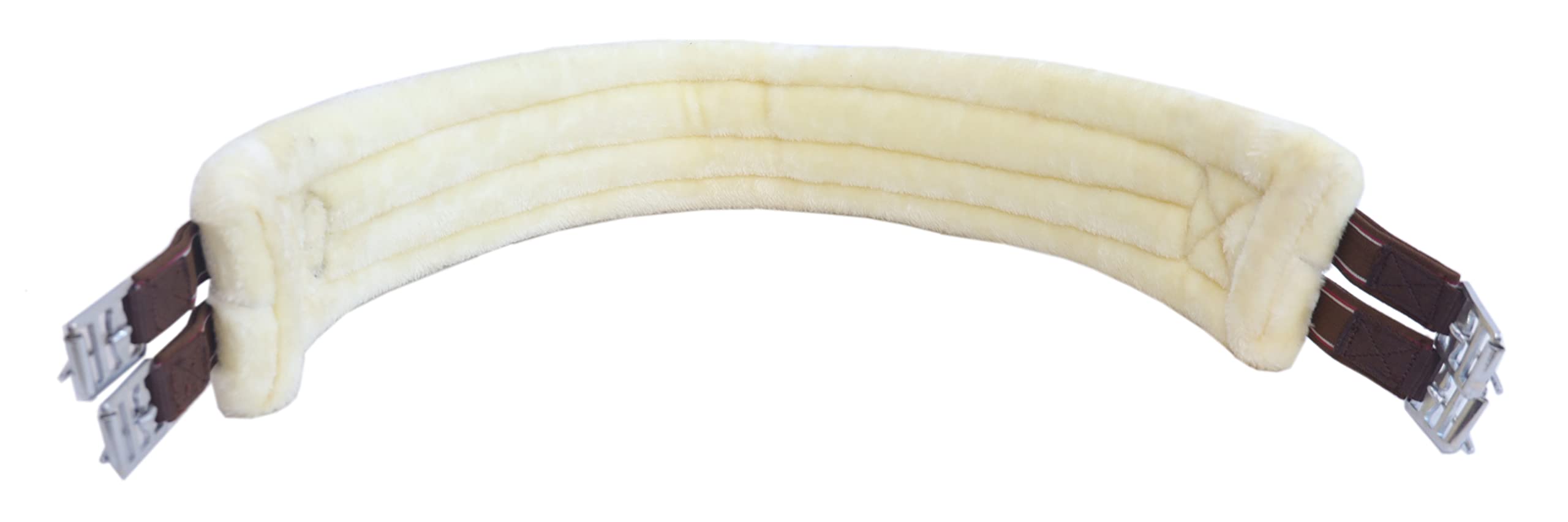 Majestic Ally Mink Fleece Padded Girth with Heavy Duty Elastics & Stainless Steal Hardware Brown -42",44",46",48" and 50" - Image 3
