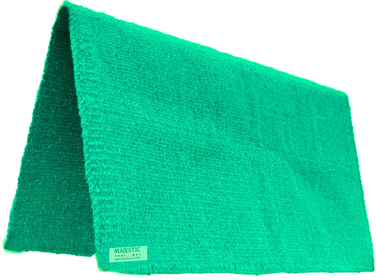 Majestic Ally Solid Color 34"x 36" Traditional Acrylic Saddle Blanket with Hemline Edges-3.7 lbs (Turquoise) - Image 4